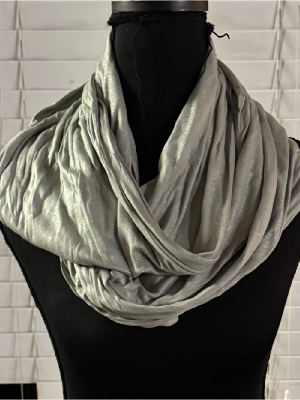 Silver Lightweight Infinity Scarf - Picture 3 of 6